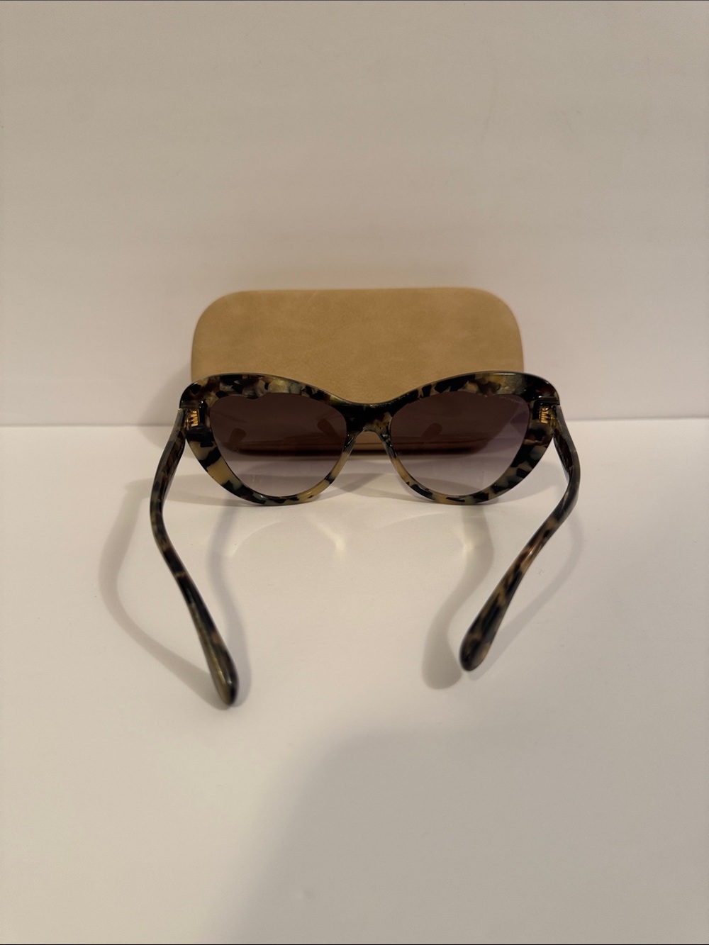 Miu Miu Tortoiseshell Cat-Eye Sunglasses— SMU040 - Picture 4 of 5